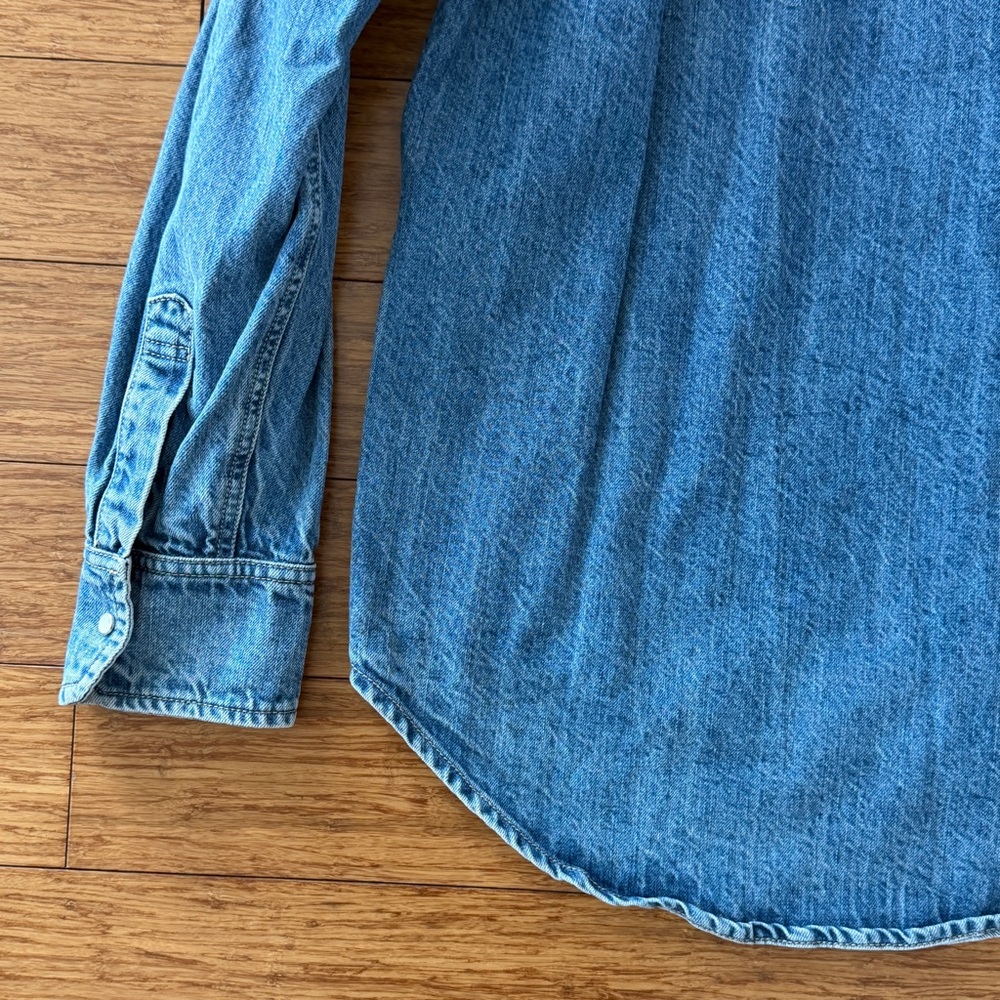 Bally Men’s Western Denim Shirt, Metal Collar Tip Detail, Size M/ IT48 - Picture 5 of 11